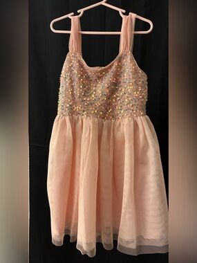 The Children's Place Pink Sequin Tulle Party Dress